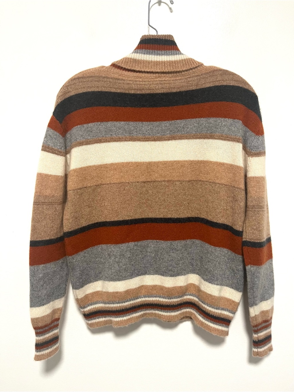 The Cashmere Project 100% Cashmere Stripe Turtleneck Sweater Hippie Boho Retro S - Picture 3 of 7